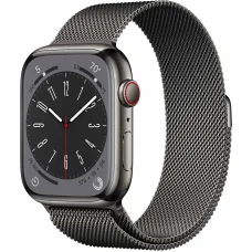 Apple Watch 8 41mm (GPS+LTE) Graphite Stainless Steel Case with Graphite Milanese Loop